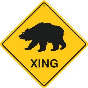 Bear Crossing Metal Sign